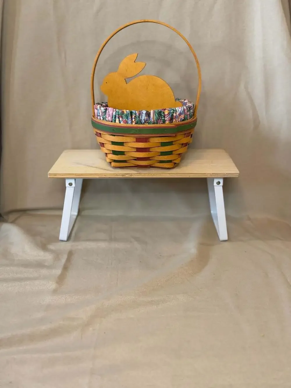 Longaberger 1999 Edition Easter Combo Fabric Liner Wooden Bunny Divider